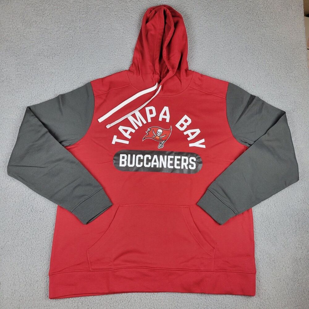 Fanatics Tampa Bay Buccaneers Mens 2XL Sweatshirt Red Fleece Pullover Hoodie NFL